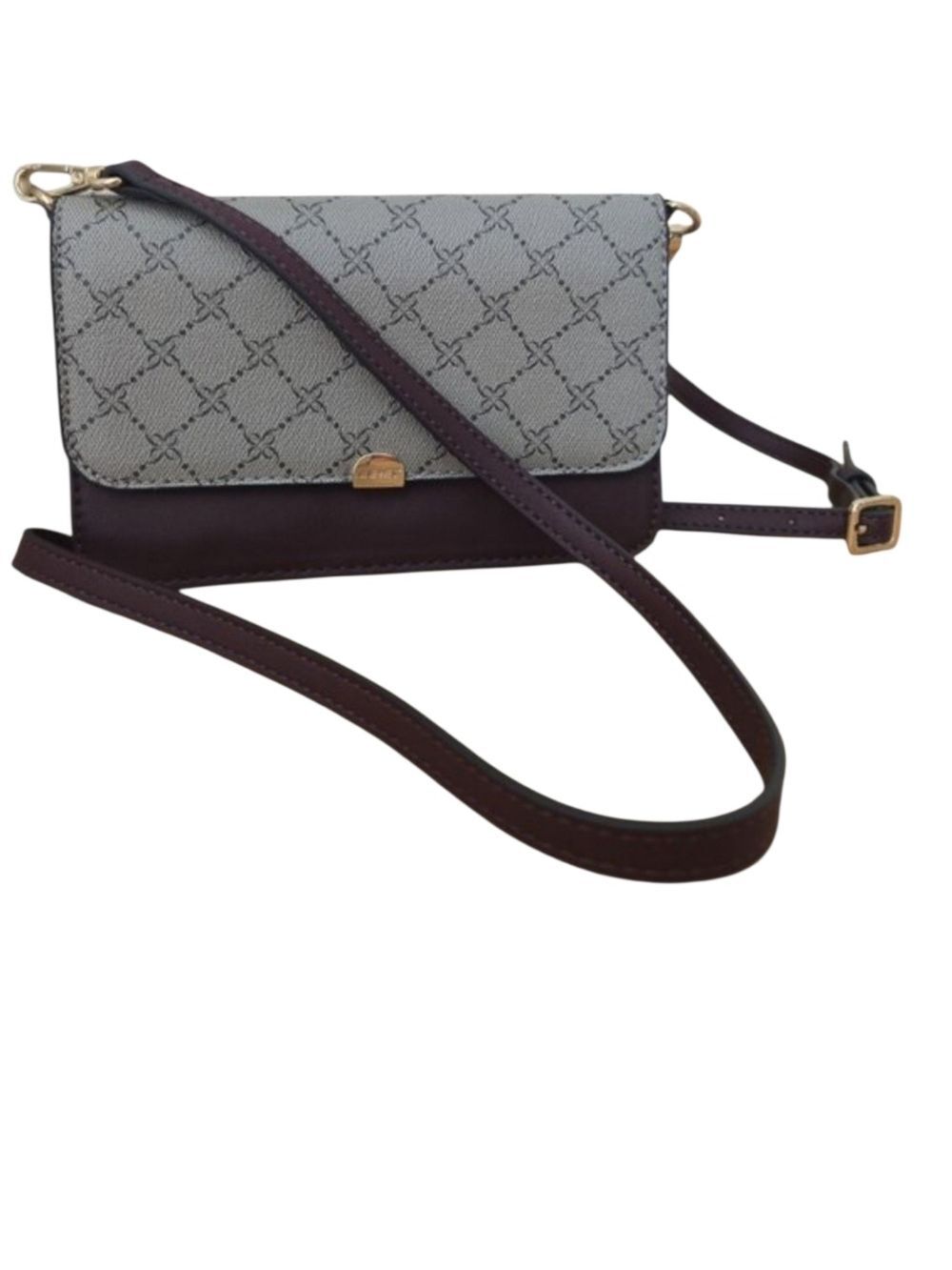 Nine West Park Slope Phone Wallet Crossbody Gray & Burgundy NWOT